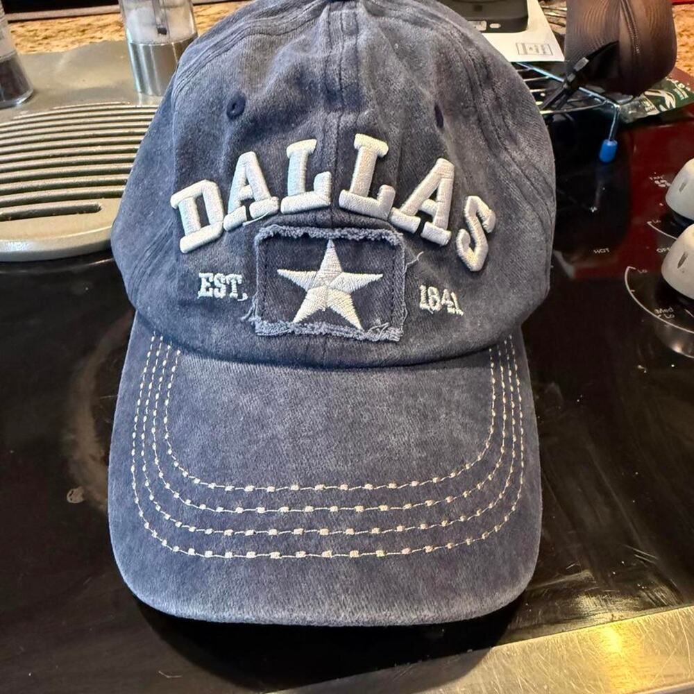 Blue denim Dallas baseball cap